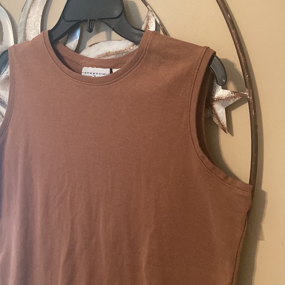 Camel Brown White Stag Stretch Tank Top - Picture 2 of 3